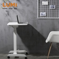 Bureau de travail mobile réglable en hauteur avec pédale et plateau inclinable