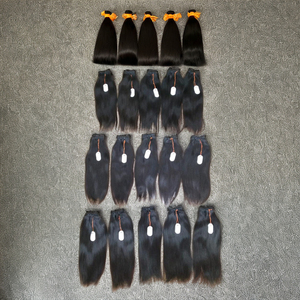 Los mejores mechones de cabello crudo Remy virgen ondulado liso Natural, cabello de un solo donante sin procesar, templos indios, compre extensiones de cabello humano - Product Image 3