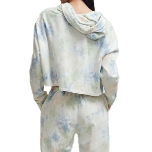 Full <b>Zip</b> Crop Top Hoodie Sweatpants Two-Piece Matching Tracksuit Set Women 100% Polyester Fleece Plus Size Windproof Breathable - Product Image 5