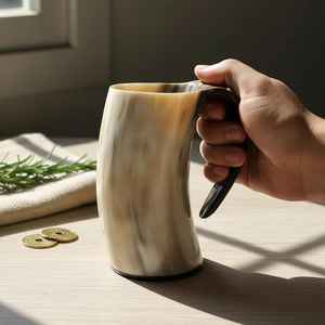 Auténtica taza de cerveza de cuerno de búfalo, regalo para padrinos de boda, padrino de honor, regalos de Juego de Tronos para hombres, jarra vikinga. - Product Image 4