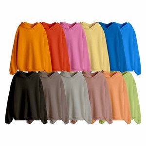 เสื้อฮู้ดโอเวอร์ไซส์ผู้หญิง สีพื้น ผ้าถักนิตติ้ง แขนยาวปกติ สวมใส่สบายๆ สำหรับฤดูใบไม้ร่วง พร้อมพิมพ์โลโก้ตามสั่งด้านหน้า - Product Image 2