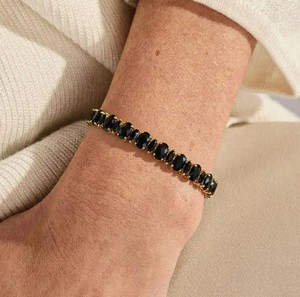 Black Onyx Charm <b>Bracelet</b> 925 Sterling Silver Gold Plated Handmade Elegant Fine Jewelry Gift for Women - Product Image 1