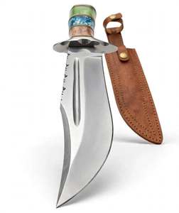 Custom Handcrafted Stainless Steel Fixed Blade <b>Craft</b> <b>Tool</b> with Multi-Color Handle & Leather Sheath - Product Image 3