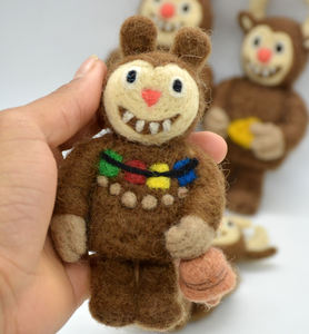 Feutre de laine mignon pour poupée monstre 15-18 cm |   Jouet artisanal doux pour enfants de 5 à 7 ans, crèche et cadeau en provenance du Népal - Product Image 2