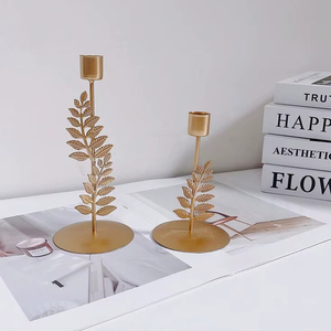 Gold Branch Candle <b>Holder</b> Metal Candlestick Decorative Candle <b>Stand</b> Elegant Tabletop Candlelight Wedding Party Home Decor - Product Image 1