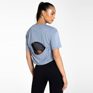 Camiseta Deportiva Corta de Manga Corta para Mujer, 100% Algodón, de Secado Rápido, Ligera, para Verano, Personalizable, Venta al Por Mayor - Product Image 3