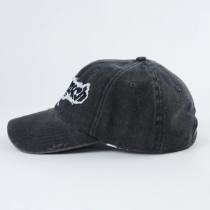 Casquette de baseball To Much Surf Co, 6 panneaux, denim délavé, unisexe, réglable, style streetwear, logo brodé sur le panneau avant - Product Image 4