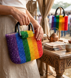 Bolso de Noche Elegante con Cuentas para Novia, Cartera de Mano Premium Hecha a Mano, Bolso de Moda para Fiesta de Boda de Diseñador para Mujer - Product Image 1