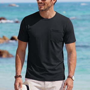 เสื้อยืดคอกลมแขนสั้นผู้ชาย ผ้าคอตตอนซาตินพรีเมียม น้ำหนัก 220 กรัม เนื้อผ้านุ่มพิเศษ ระบายอากาศได้ดี สีพื้นเรียบง่าย สไตล์ลำลอง - Product Image 2