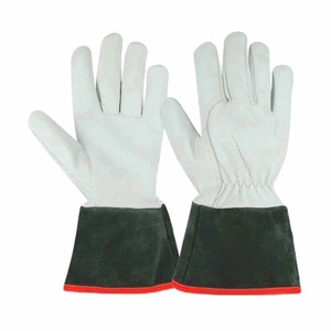 Gants de soudage TIG en cuir de chèvre et de vache, protection industrielle des mains, résistants à la chaleur, pour barbecue et lutte contre les incendies - Product Image 2