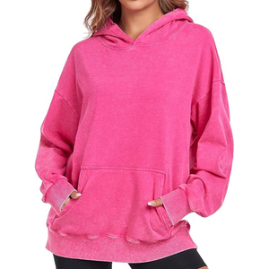 Sweat-shirt à capuche en coton pour personnalisation de marque, pull oversize premium brodé pour femme, style streetwear - Product Image 5