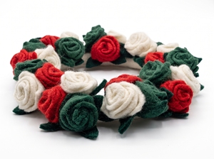 Corona Floral de Fieltro Hecha a Mano al por Mayor para Puerta Principal, Decoración de Pared para Primavera/Verano, Corona de Flores de Fieltro de Lana Personalizada - Product Image 4