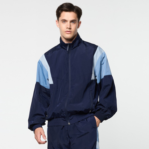 Chándal Deportivo para Hombre, Color Azul Marino, con Bloques de Color, Largo, Ligero, de Poliéster, Corte Regular, para Otoño, con Bolsillos Laterales - Product Image 5
