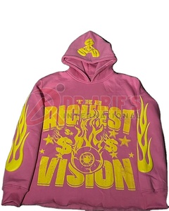 <b>Wholesale</b> Custom Men's Eco-Friendly Breathable Printed Distressed Cropped Hoodie <b>Flared</b> <b>Sweatpants</b> 3D DTG Streetwear for Winter - Product Image 2