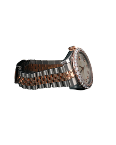 Reloj de Pulsera Monocromático con Incrustaciones de Moissanita VVS en Oro Blanco con Esfera Blanca, Reloj de Alta Calidad con Acabado Brillante - Product Image 3