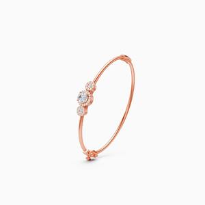Pulsera minimalista con diamante solitario de 1.24 quilates en oro amarillo, blanco y rosa de 9 quilates - Product Image 1