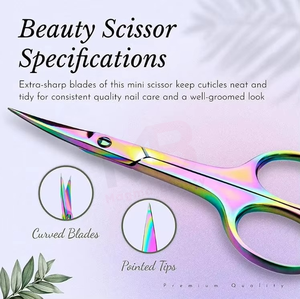 Ciseaux à cuticules russes en acier inoxydable avec logo personnalisé, extra fins, extra tranchants, courbés, pour manucure, emballage personnalisé, salon - Product Image 5