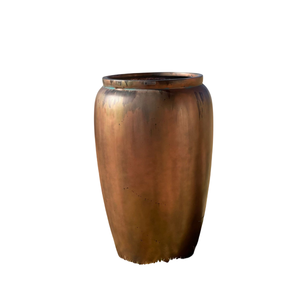 Jardinière en cuivre vintage en promotion avec design côtelé et deux poignées pour usage extérieur ou intérieur - Product Image 2