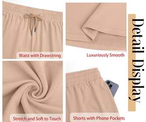 Shorts d'été personnalisés en gros pour femmes – Coupe décontractée en coton, couleur unie, avec cordon de serrage – Tenue active pour femmes - Product Image 6