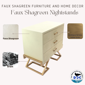 Modern Design High-<b>End</b> Faux Shagreen Wooden Nightstand with 3 <b>Storage</b> Drawers Bedroom Living Room & Dining Furniture Home Use - Product Image 2