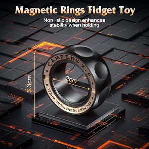 Upgrade Magnetic Fidget <b>Spinner</b> for Stress Relief Stainless Steel <b>Ring</b> Toy with Relaxing Sounds for Stress Anxiety Management - Product Image 3