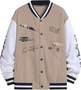 Veste universitaire Letterman de l'Université de Chicago avec col montant, logo sur le devant, coupe-vent et respirante, design éco-responsable - Product Image 4
