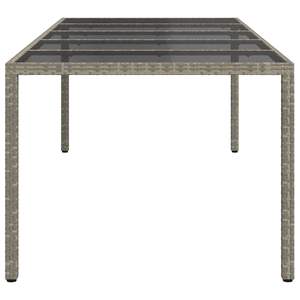 Conjunto de Muebles de Jardín de Mimbre Sintético Gris, Mesa de 98.43 X 39.37 X 29.53 Pulgadas, Muebles de Exterior Elegantes - Product Image 4