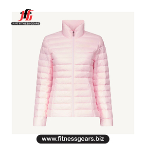 Chaqueta acolchada con cuello alto, abrigo acolchado de manga larga, chaqueta acolchada blanca de invierno - Product Image 1