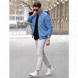 Retro <b>Patchwork</b> Embroidered Streetwear Bomber <b>Jacket</b> Lightweight Breathable Windbreaker Coat Knitted Trim Custom OEM Services - Product Image 4