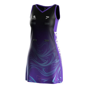<b>Custom</b> OEM Adult Unisex Netball <b>Dress</b> Uniforms 100% Nylon Anti-Bacterial 3D Pattern Heat-Transfer Printed Sleeveless - Product Image 2