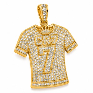 ไม่ใช่. จี้รูปเสื้อฟุตบอลเพชรเลี้ยงในห้องปฏิบัติการ 7 เม็ด ทองคำ 18K สร้อยคอฮิปฮอปเพชรเลี้ยงในห้องปฏิบัติการ ผู้ผลิต - Product Image 2