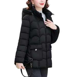 Chaqueta Acolchada Clásica para Mujer con Cremallera y Capucha, Aislamiento Sintético Grueso, Abrigo Cálido de Poliéster para Invierno con Forro de Algodón - Product Image 1