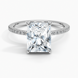 Anillo BOJ 095 con Corte Radiante, Plata 925, Engaste de Puntas con Halo, Anillo Solitario con Diamante de 2ct, Color D, VVS1, Moissanita, Certificado GRA - Product Image 1