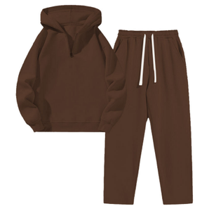 Casual & Relaxed Fit Solid Color Hoodie <b>Tracksuit</b>, Unisex Versatile 2-Piece Set new model - Product Image 6