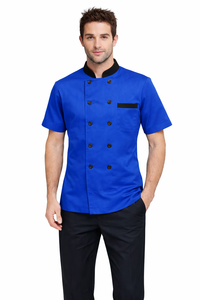Uniforme de Chef Premium Unisex, Manga Corta, Poliéster/Algodón, Logotipo Personalizado para Cocina, Restaurante, Hotel, Cómodo y Duradero - Product Image 2