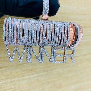 925 Silver Rose Gold Plated Moissanite Letter Name Pendant Two Tone <b>Initial</b> Letter pendant Pass Diamond Tester Pendant For Men's - Product Image 5