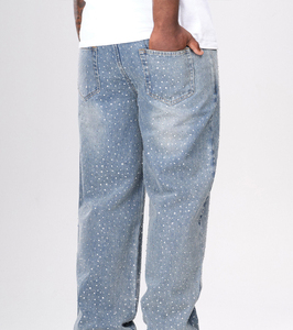 Jeans de Mezclilla Rotos para Hombre, Corte Ajustado, Algodón Elástico, Pantalones Casuales, Estilo Urbano, Diseño de Cinco Bolsillos, Ropa Diaria Moderna, Personalizados - Product Image 3