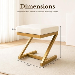 Otomana de Acero Inoxidable con Tapizado de Cuero PU, Mueble Moderno para Apartamento, Sala de Estar, Hotel, OEM, ODM - Product Image 1