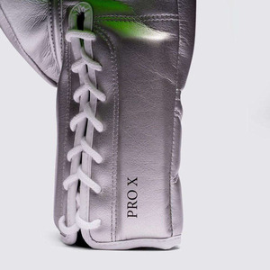 Gants de boxe professionnels unisexes Fly Pro X, argent et vert, à lacets, en cuir PU, équipement d'entraînement pour adultes, gants de boxe d'entraînement, faible MOQ - Product Image 5