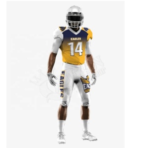 ชุดเครื่องแบบฟุตบอลอเมริกันโพลีเอสเตอร์100% เสื้อเจอร์ซีย์ปักพื้นสั้นระบายอากาศป้องกันรังสียูวีแห้งเร็ว - Product Image 3