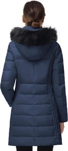 Women's Lightweight <b>Packable</b> Hooded Winter Quilted Puffer <b>Jacket</b> Detachable Sleeves Hat Zipper Closure Waterproof Wool Fur - Product Image 3