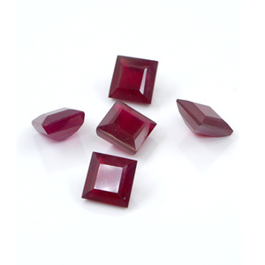 Rubis naturels de Bangkok, carrés calibrés de 6 mm, pierres précieuses de rubis naturelles facettées, prêtes à l'emploi pour la fabrication de bijoux - Product Image 3