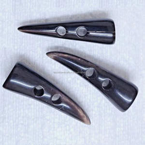 Custom Buffalo Horn Toggle <b>Button</b> 2-Hole Natural Jacket with Shank Style <b>for</b> Clothing <b>Jeans</b> Shoes Coats Decoration - Product Image 2