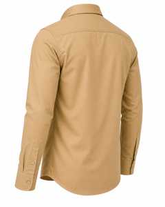Chemise décontractée à manches longues en coton kaki de qualité supérieure pour homme, chemise boutonnée kaki pour homme avec broderie personnalisée - Product Image 6