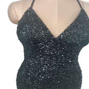 Robe en tulle de luxe vert émeraude, forme trompette, broderie florale à sequins, respirante, fabricant indien ODM, pour femmes - Product Image 6