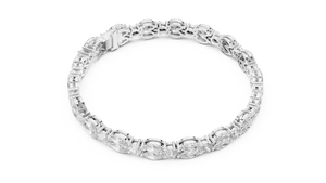 Bracelet tennis floral en or massif 18 carats avec diamants de laboratoire taille poire et marquise 9 carats pour femme, fermoir à maillons - Product Image 6