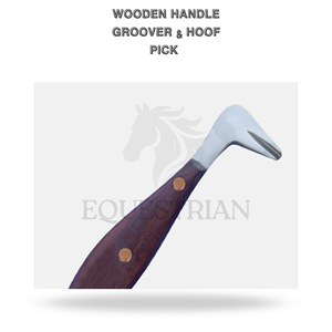 Outil vétérinaire à manche en bois pour le nettoyage et l'entretien des sabots de cheval - Product Image 2