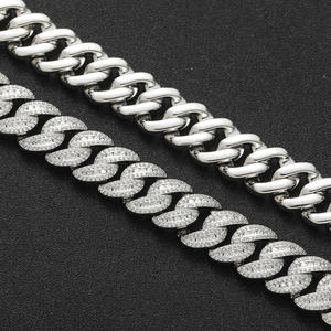 Indian Manufacture <b>Iced</b> <b>Out</b> Hip Hop Moissanite Diamond Cuban <b>Chain</b> Necklace Custom Jewelry for Men Available for Export Price - Product Image 2