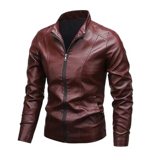 High Quality Customized Logo <b>Men</b> Leather <b>Jacket</b> with Canvas Fabric Stand Collar Windproof Breathable Streetwear Design - Product Image 4