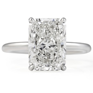 Bague de mariage solitaire en or blanc 14K 18K avec diamant de laboratoire taille radiant 4 carats, vente en gros, conception personnalisée, fabricant de bijoux - Product Image 6